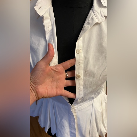 Carolina Herrera White Cotton Blouse with Peplum waist - Picture 4 of 5